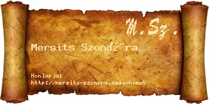 Mersits Szonóra névjegykártya